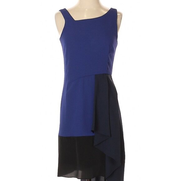 BCBGMAXAZRIA Runway Black Blue Casual Dress Sz 0 - Picture 1 of 3